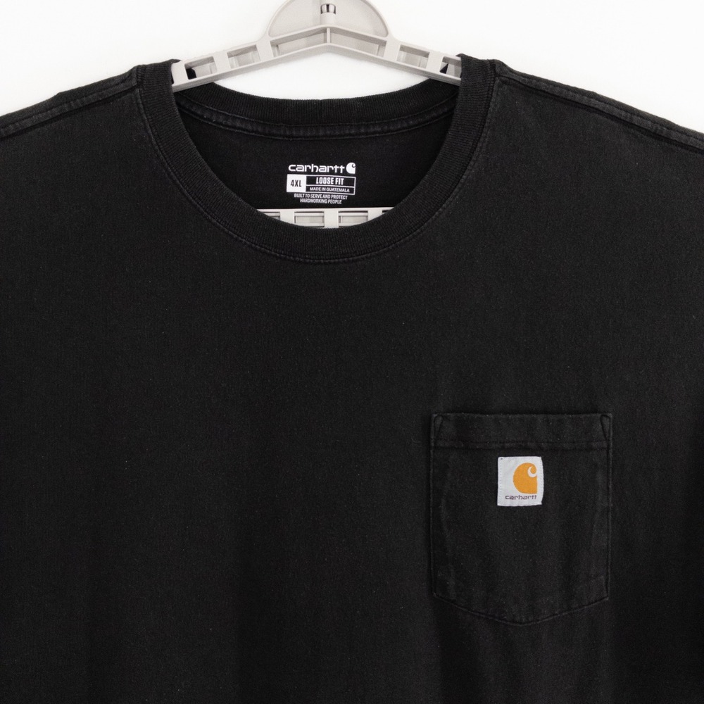 Carhartt 106610 Men's 4XL Black Loose Fit Pocket T Shirt Logo Graphic Back